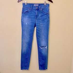 Madewell Jeans Size 25 9” High Riser Skinny Skinny Distressed Medium Wash